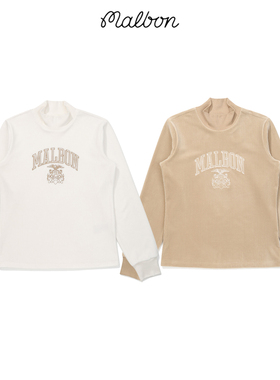 韩国MALBON高尔夫女装2025秋冬季运动休闲半高领长袖T恤修身保暖