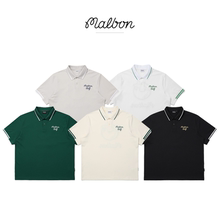 韩国MALBON高尔夫球服2025春夏季男装短袖T恤POLO衫运动速干透气