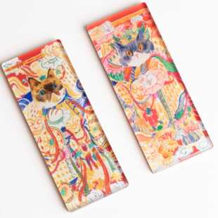 王五角星《长条猫猫》冰箱贴