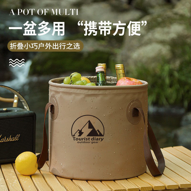 折叠水桶户外旅行洗衣盆伸缩钓鱼桶便捷式水桶便携脸盆水盆泡脚袋