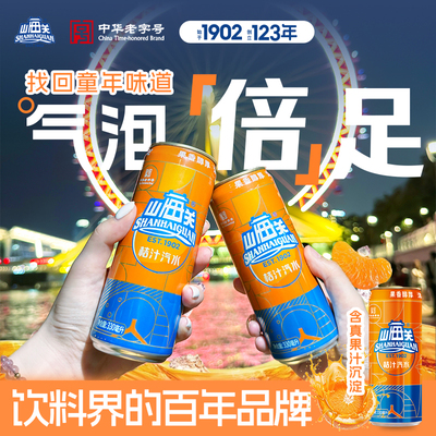 山海关桔味汽水330ml罐装