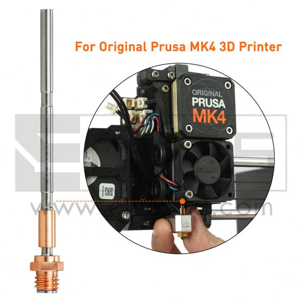 直销3d打印机配件 Prusa MK4挤出机热端铜钛合金耐温分体喉管防堵