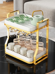 杯架收纳置物架放茶杯水杯架家用沥水双层托盘架子桌面装 玻璃杯架