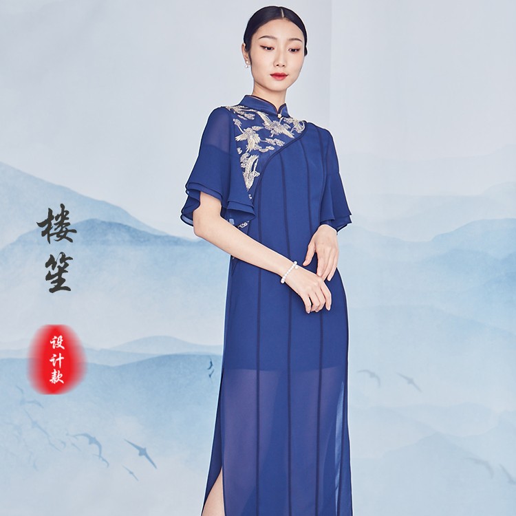 吉祥衣家新中式女装楼笙连衣裙