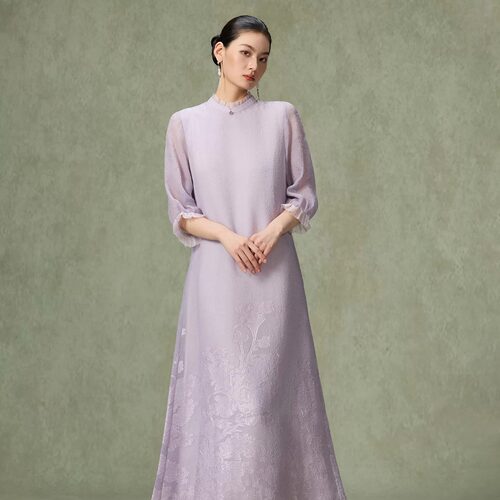 中国风春夏款女装风传花信连衣裙