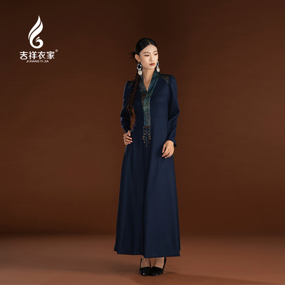 吉祥衣家新中式虬龙鸾凤连衣裙