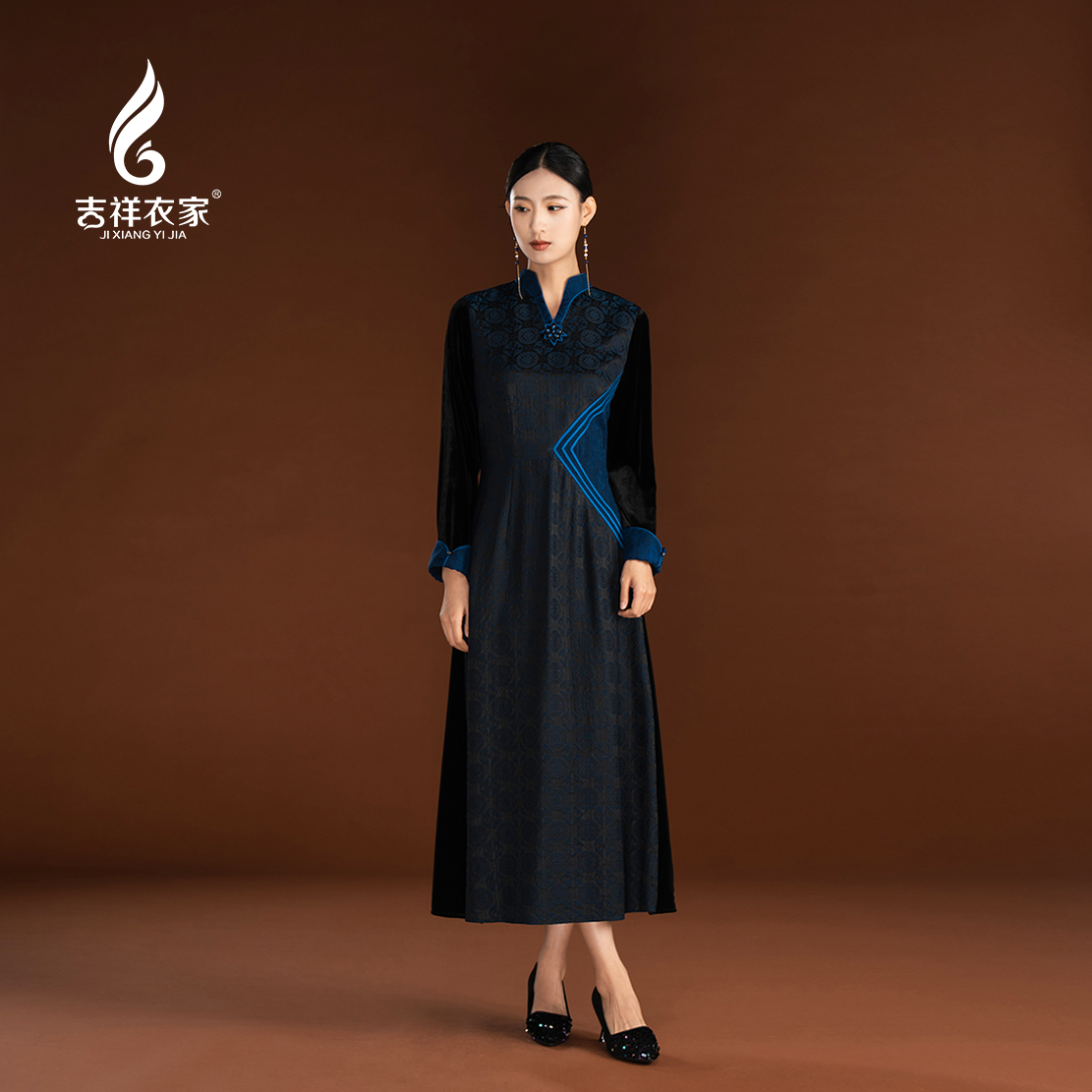 吉祥衣家新中式静姝雅韵连衣裙