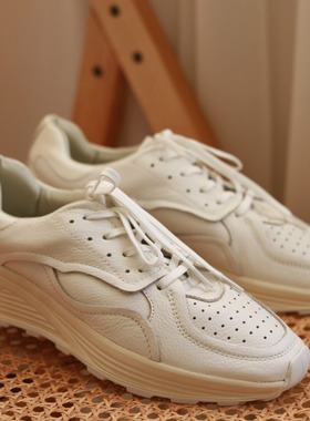 2024新款春夏季小白鞋青春潮流百搭增高厚底男女白色运动休闲板鞋