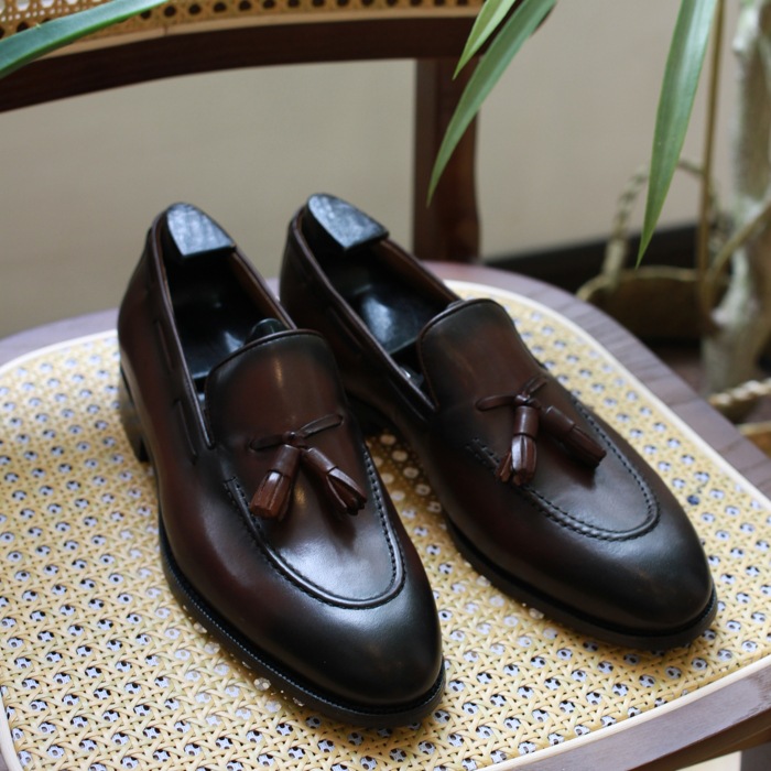 复古英伦风真皮商务休闲小皮鞋男士韩版ins潮流一脚蹬流苏乐福鞋