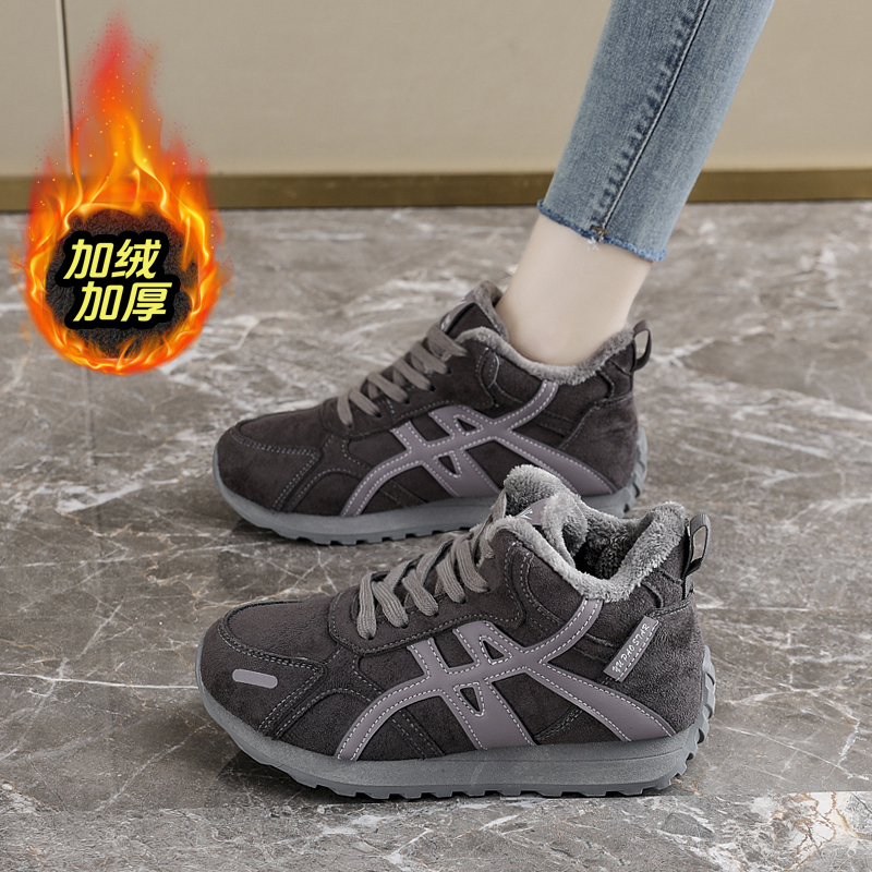 赵露思同款加绒加厚高帮运动鞋女