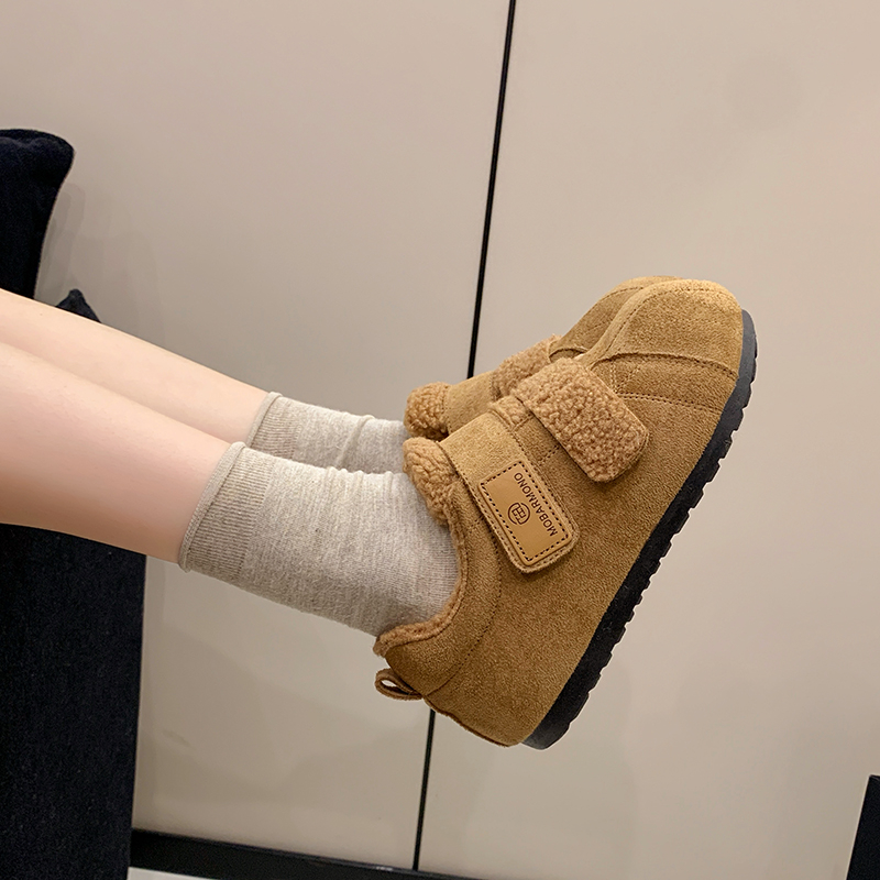 赵露思同款贝壳头反绒勃肯鞋女