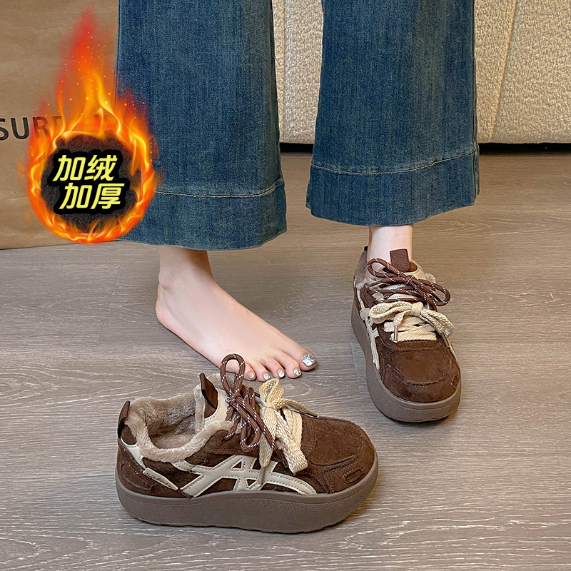 赵露思同款加绒德训鞋女