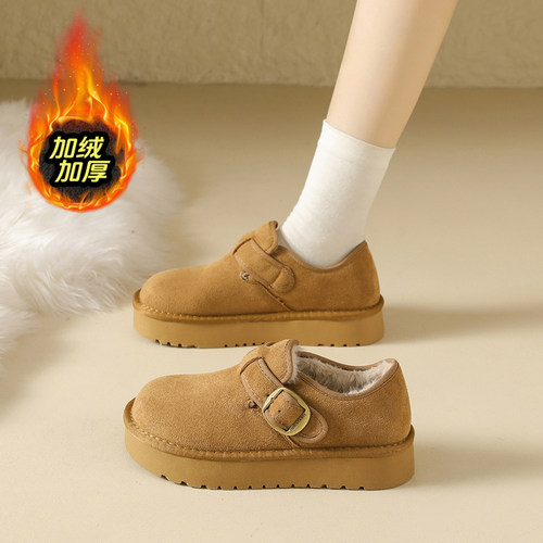 白鹿同款孕妇平底加绒勃肯鞋女