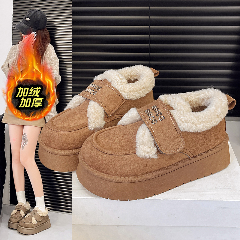 赵露思同款魔术贴一脚蹬勃肯鞋女