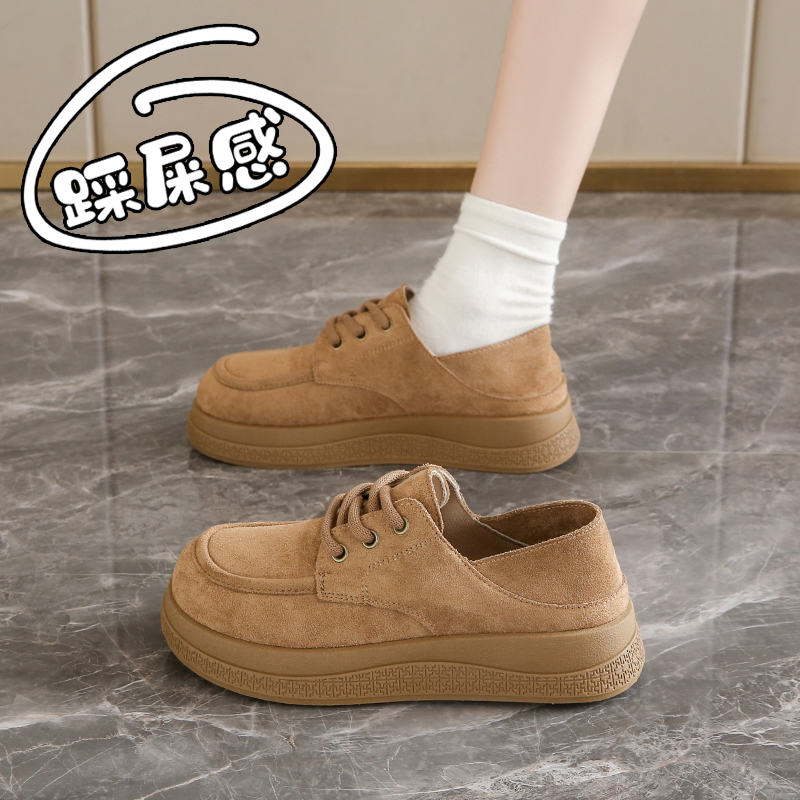 复古两穿厚底全包勃肯鞋女