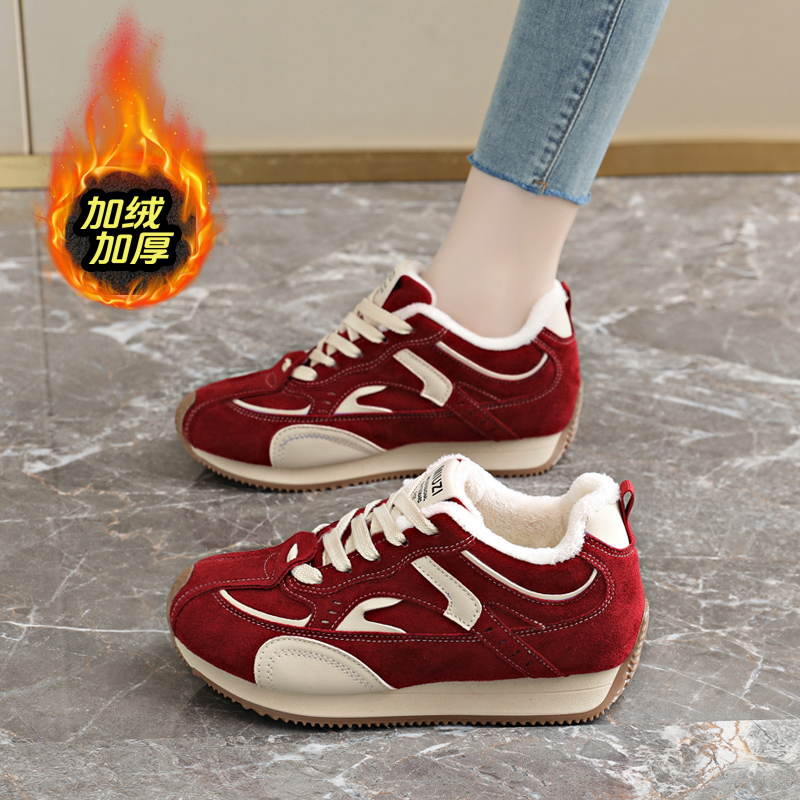赵露思同款古爆款红色德训鞋女