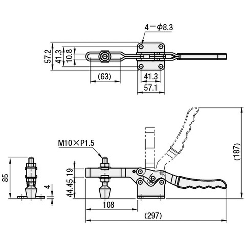 。原装同款替代迪斯泰克夹钳235-U 不锈钢快速夹具235-USS 工装肘