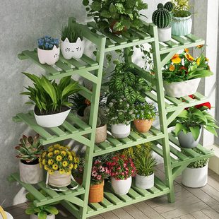 木质 多层花架置物架阳台高端室内靠墙绿萝架家用花架子客厅落地式