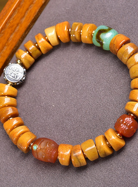 藏式骆驼骨文玩手串单圈手链