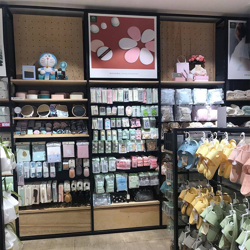 商场钢木饰品货架生活居家用品展示架拖鞋袜子挂钩货架厂家直销