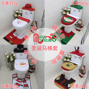 women clothes豪贝 跨境 圣诞老人马桶套 圣诞老公公马桶盖+脚垫+