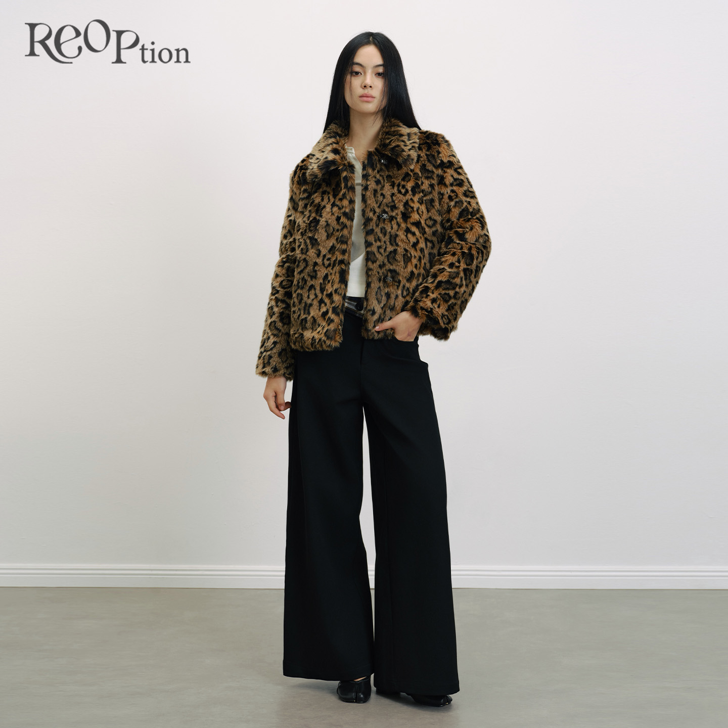REOPtion原创设计豹纹环保皮草