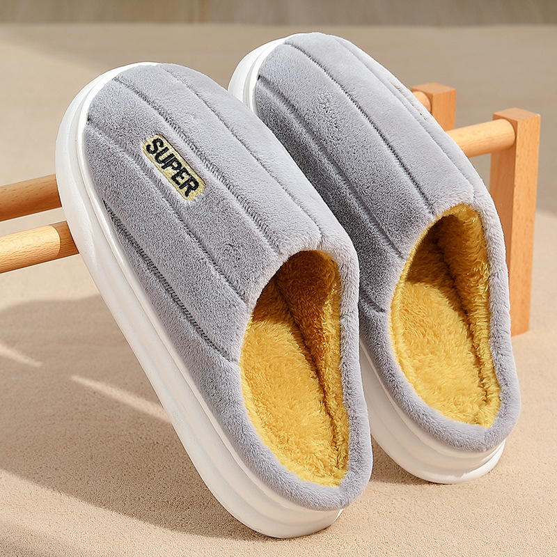 2024新款棉拖鞋情侣秋冬季室内家居保暖棉鞋厚底家用男士冬天大码