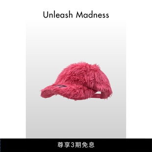 Unleash Madness 毛绒绒棒球帽保暖时髦数字刺绣鸭舌帽子韩国ins