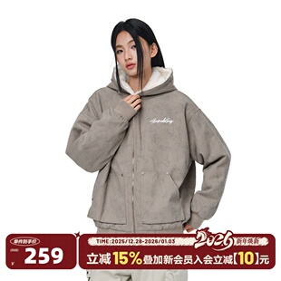 404MOB冬季 仿水貂毛大理石纹座山雕加厚加绒棉服夹克外套保暖棉衣