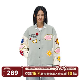 404MOB重工毛巾绣加厚棒球服外套男女2025秋冬美式 宽松夹克 情侣装