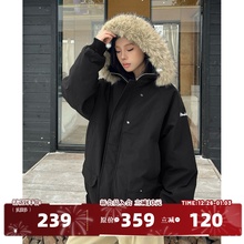 404MOB美式复古可拆卸毛领派克服男冬季防水刺绣加厚保暖情侣棉服