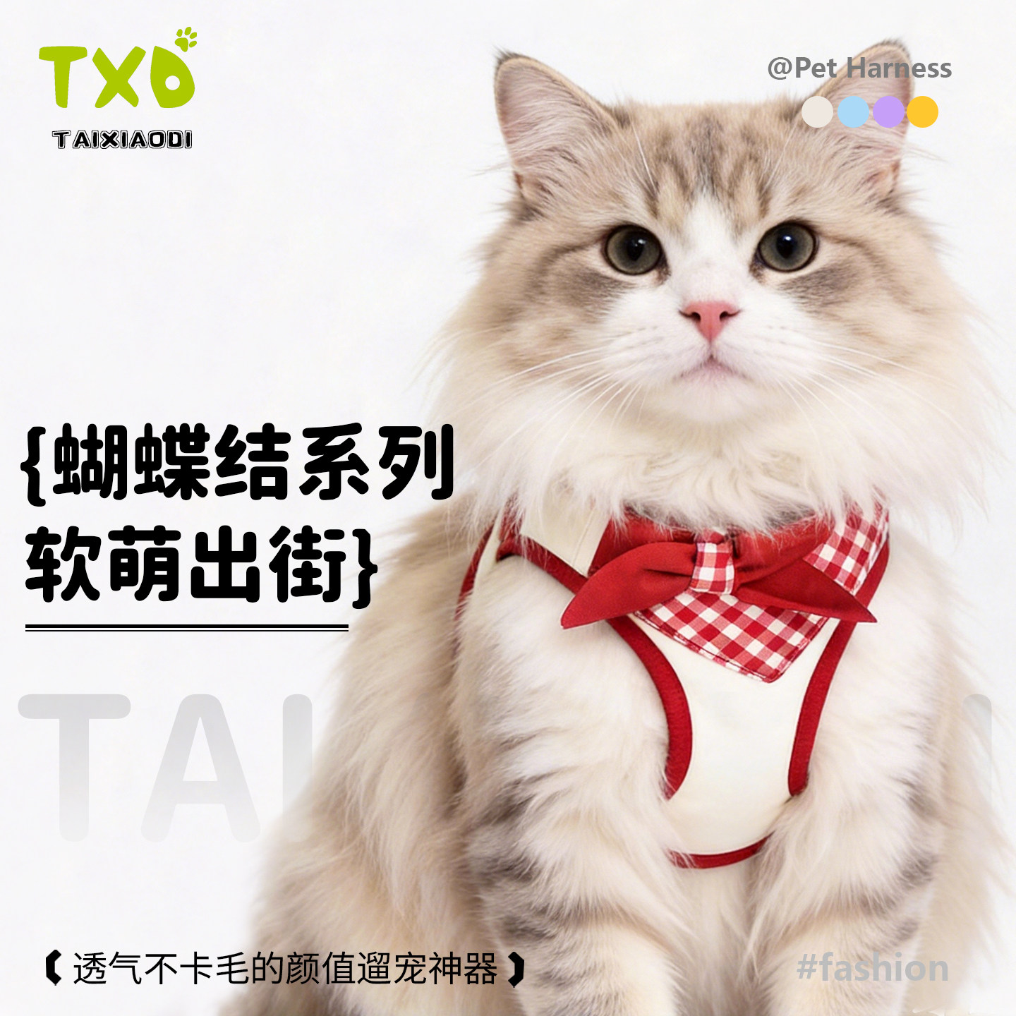 猫咪牵引绳背心式遛猫胸背带防挣脱外出神器宠物用品小猫衣服绳子