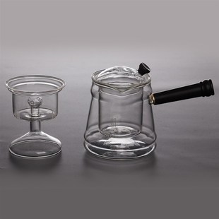 厂家侧把蒸煮茶壶玻璃煮茶B器耐热小青柑泡茶壶功夫茶壶套装