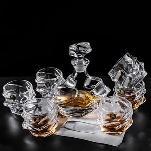 酒杯加厚水h晶玻璃高档密封酒樽家用酒壶洋酒杯威士忌酒杯套 欧式