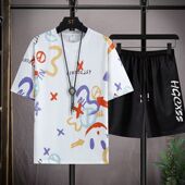 青少年休闲套装 男孩衣服13 15岁中学生短袖 夏季 t恤16帅气大童夏装