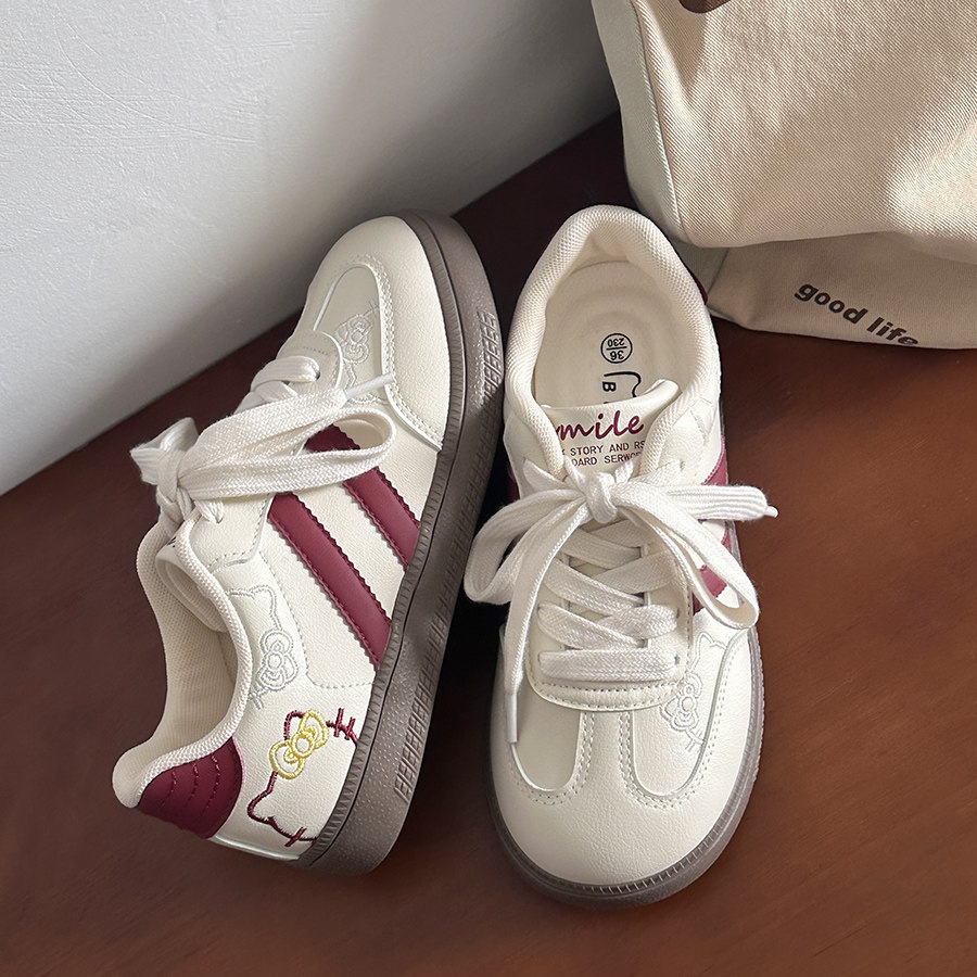 路十三软底可爱猫咪小众板鞋女款百搭学生初中小白鞋2025超火鞋子