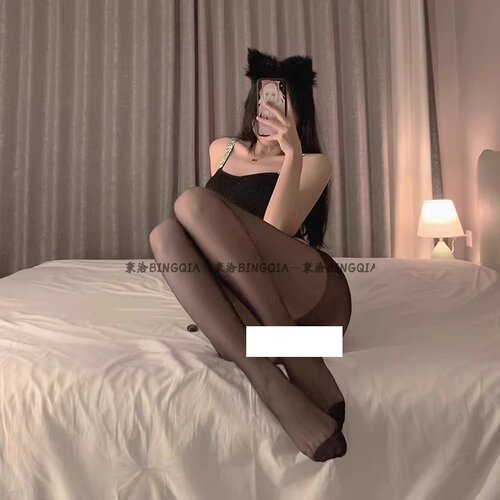 黑丝丝袜女春秋款薄款防勾丝