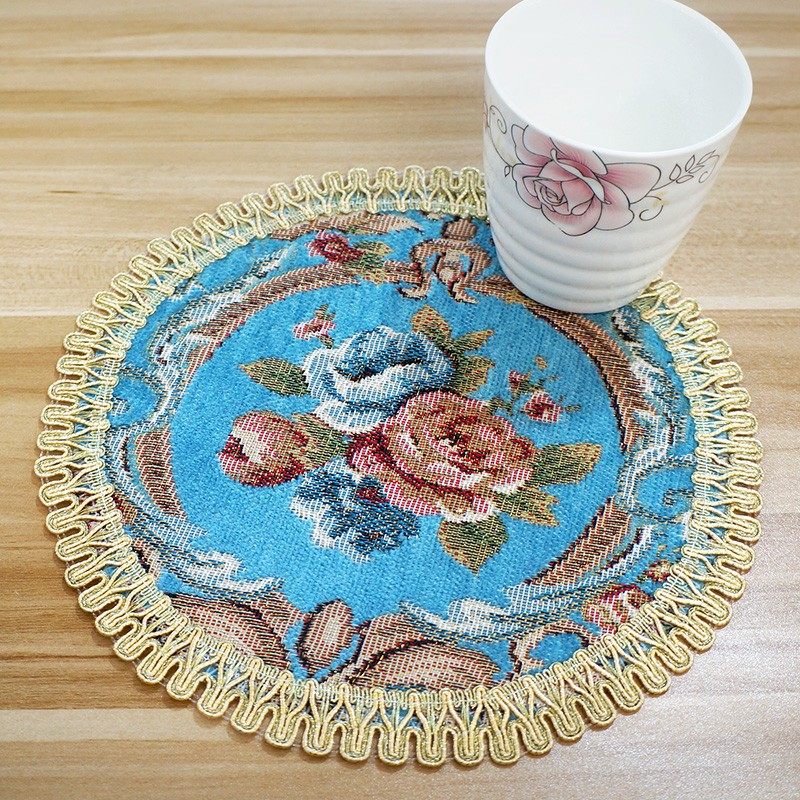 欧式用餐垫布艺菜盘垫碟垫隔热防滑金色蕾丝花边西餐碗碟防烫杯垫,居家布艺,餐垫,淘宝优惠券,粉丝福利购,淘宝优惠卷