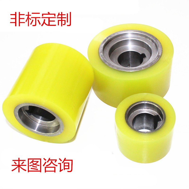 包胶轮子聚氨酯包胶滚轮胶辊硅胶包胶橡胶辊筒滚轴耐磨包胶滚筒轴
