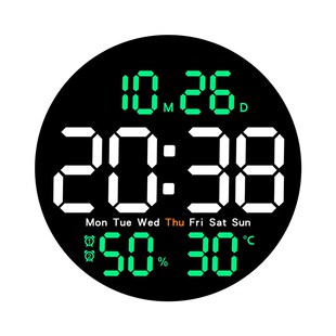 简约客厅挂钟电子多功能家用时钟带温度湿度静音钟表5501