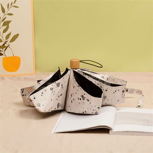 新品 墨水画黑胶五折伞迷你遮阳口袋伞超轻便携胶囊伞超轻伞折叠伞