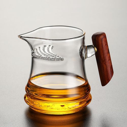 懒人公道杯玻璃分茶器月牙公杯耐热耐高温高档茶具茶滤一体茶海