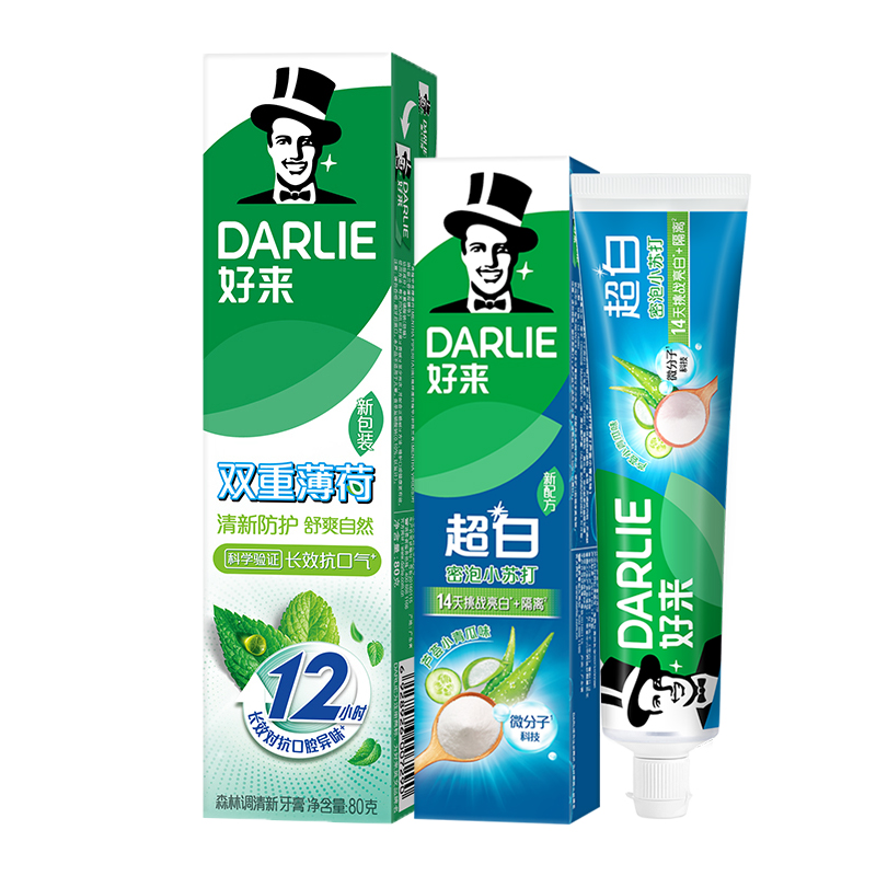 DARLIE好来原黑人双重薄荷森林调清新牙膏160g清新防护长效抗口气