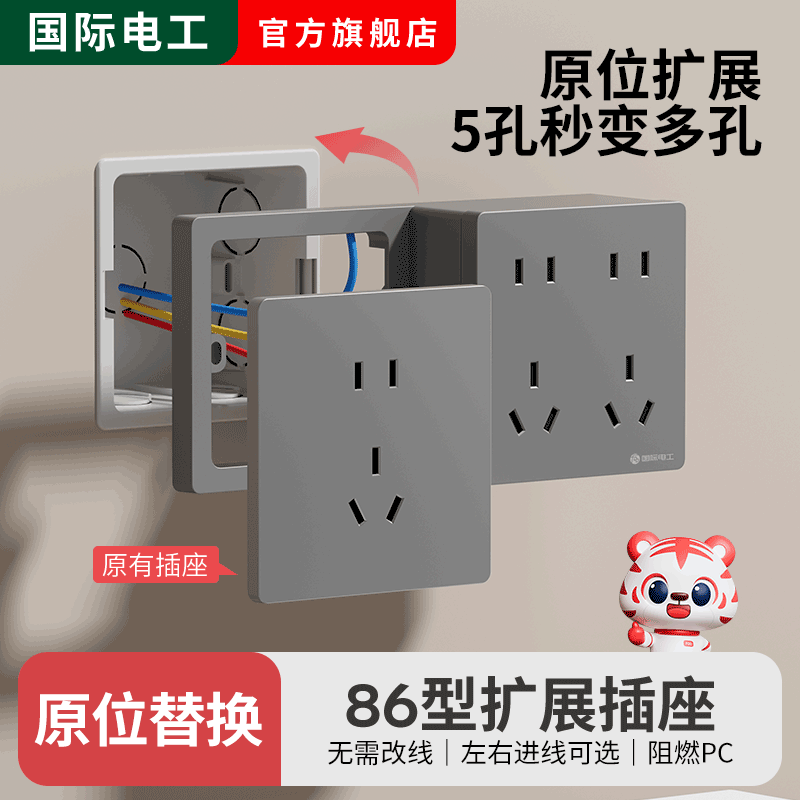 86型扩展式多功能转换器插座