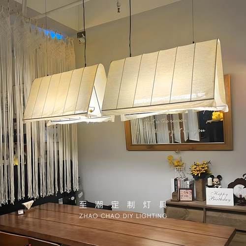 日式商用店铺餐饮吧台吊灯民宿餐桌禅意定制收银柜台覆古咖啡馆茶