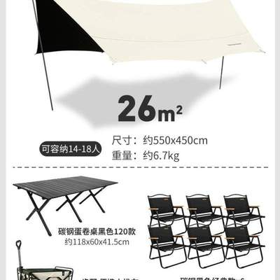 露营花园凉棚遮阳棚野营防水梦帐篷野餐防雨超轻蝶形户外天幕黑胶