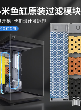 适用小米二代智能鱼缸过滤仓模块升级改造2代可拆卸过滤改装配件
