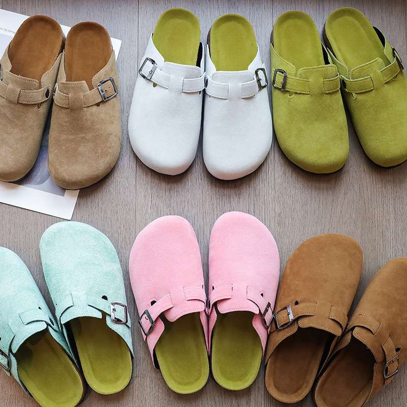 women shoes侣多色软木拖大码外贸罗马鞋休闲半拖懒人鞋子潮2024
