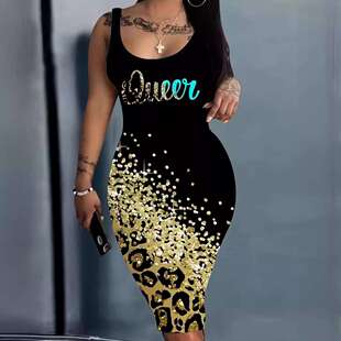 性感辣妹印花包臂连衣半身裙women 2024夏季 时尚 女装 clothes 新款