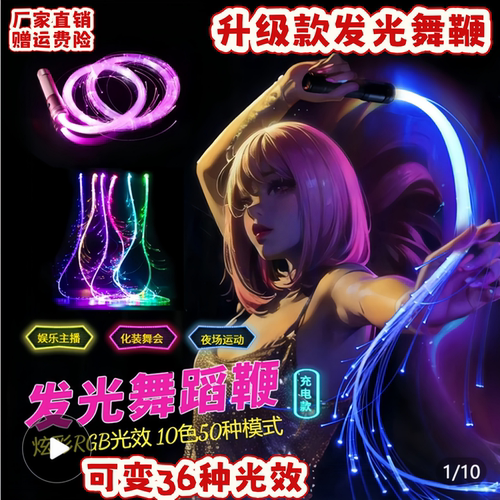 跳舞手持LED光纤鞭舞台道具充电